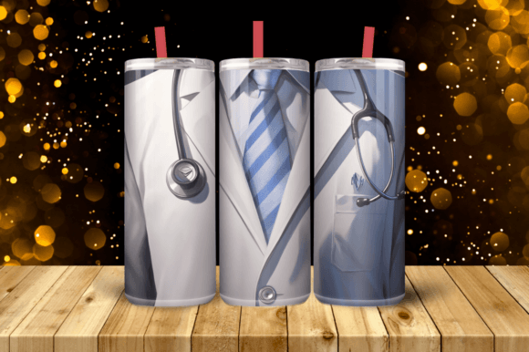 20 Oz Doctor Uniform Tumbler Wrap PNG: Graphics for Tumbler Wraps