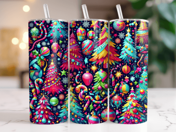20OZ Christmas Winter Scene Tumbler Wrap Graphics