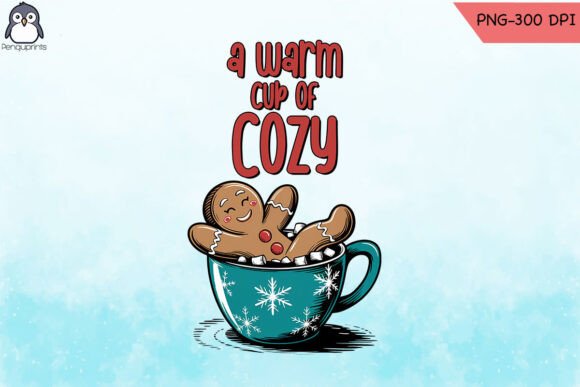 A Warm Cup of Cozy Gingerbread PNG: Crafts & Graphics