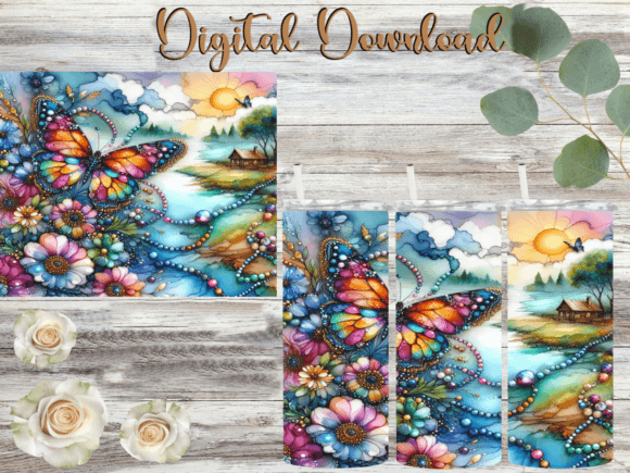 Gemstone Butterfly Tumbler