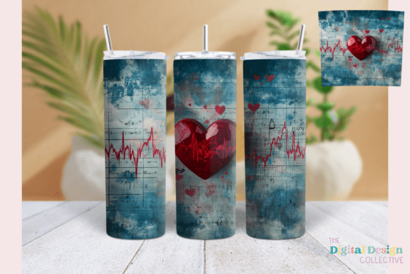 Heartbeat Cardiogram Tumbler Wrap 20oz Graphics