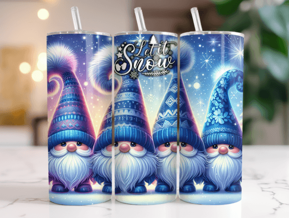 Let It Snow Gnome Tumbler Wrap Graphics