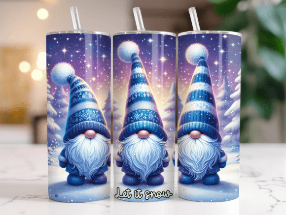 Let It Snow Tumbler Wrap Christmas Gnome Graphics