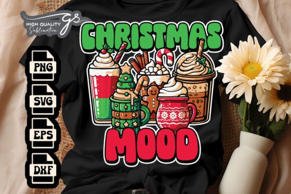 Merry Xmas Coffee Mood SVG: Graphics for Crafts & Creative Brands