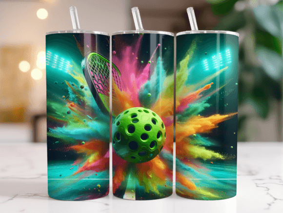 Pickleball Tumbler Wrap PNG: Graphics for Vibrant Tumbler Wraps