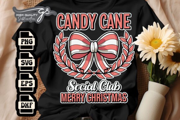 Pink Candy Cane Xmas Club SVG: Graphics for Crafts-Driven Branding