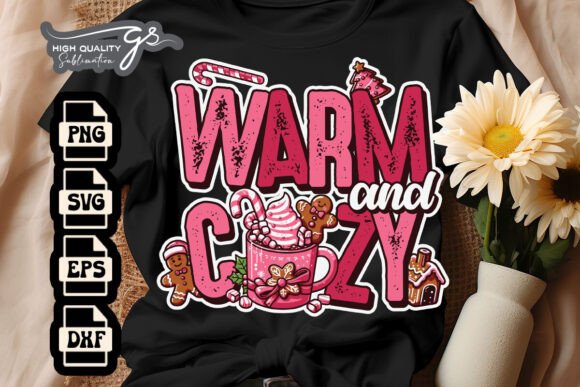 Pink Xmas Warm and Cozy SVG: Graphics for Crafts
