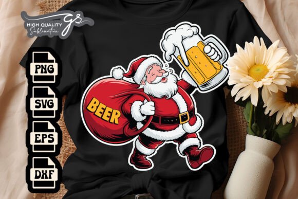 Santa Drinking Beer Funny Xmas SVG: Crafts & Graphics for Local Branding