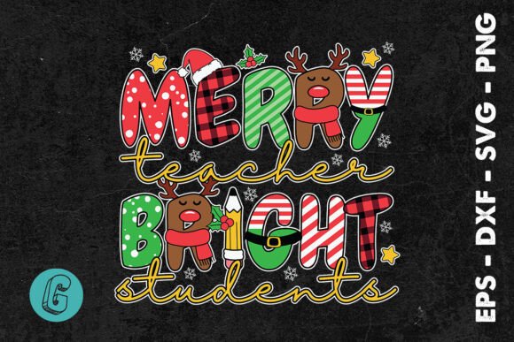 Xmas Merry Teacher Bright Students SVG Graphics